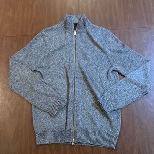 Theory Men’s Grey Double Zip Sweater
